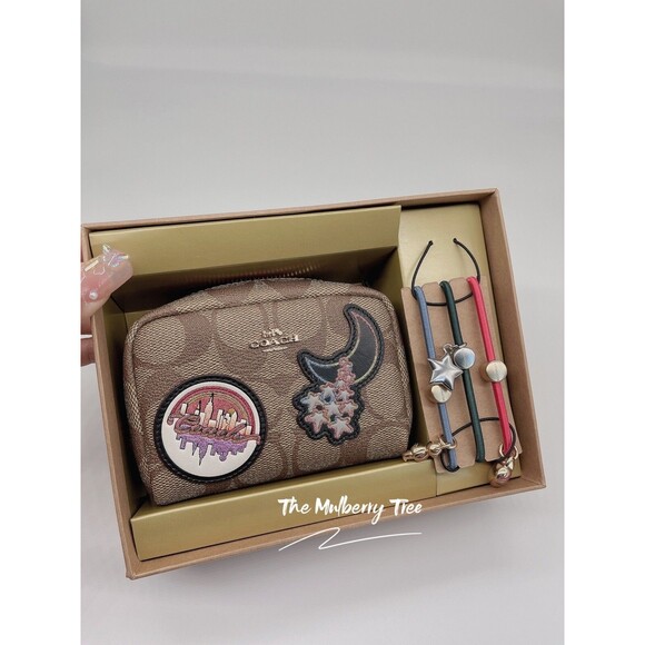Coach C6996 Boxed Mini Cosmetic Case Hair Ties Disco Patches Heat Bear Gift Set - Picture 9 of 16